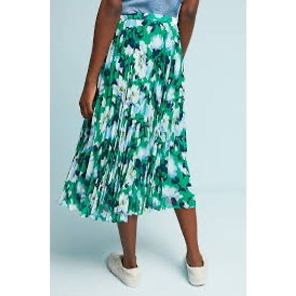 Anthropologie Maeve Roseanne Pleated Midi‎ Skirt Size Small - Picture 4 of 11